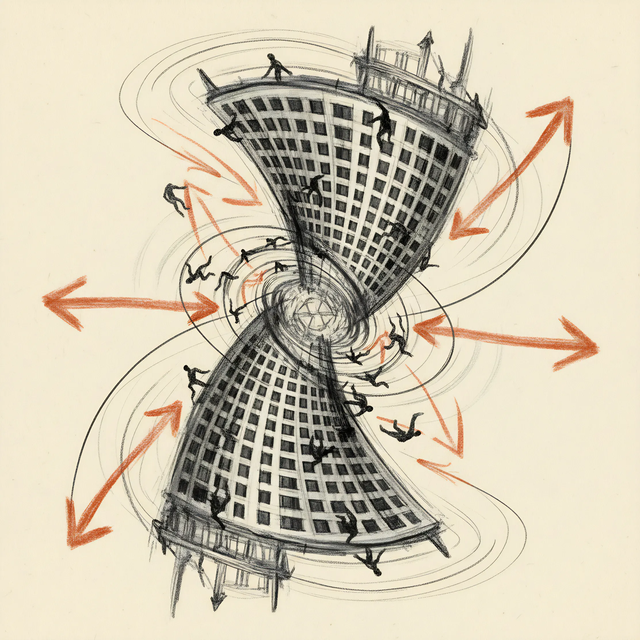 Hourglass Evacuates Upward