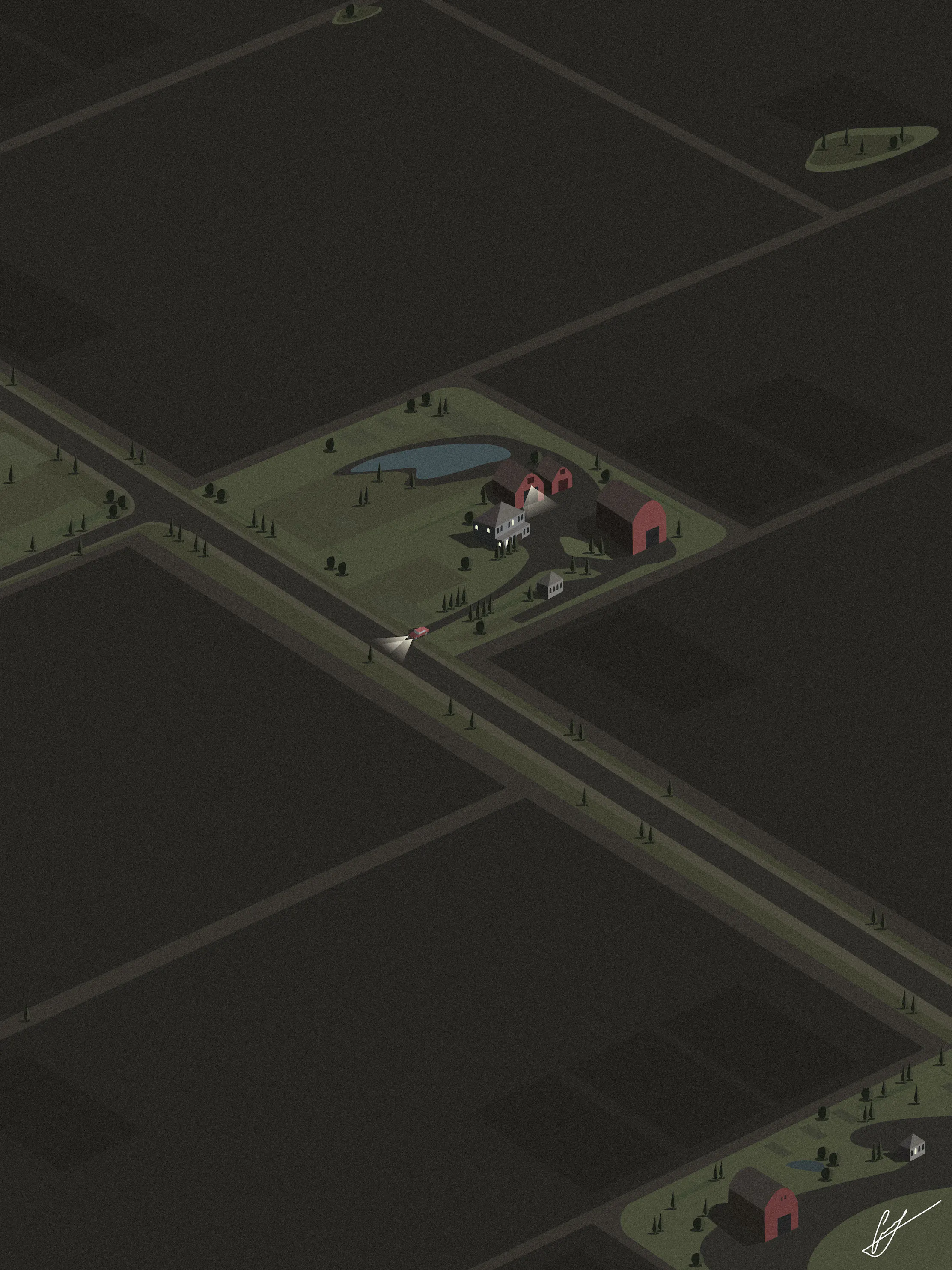 Nighttime On The Farm