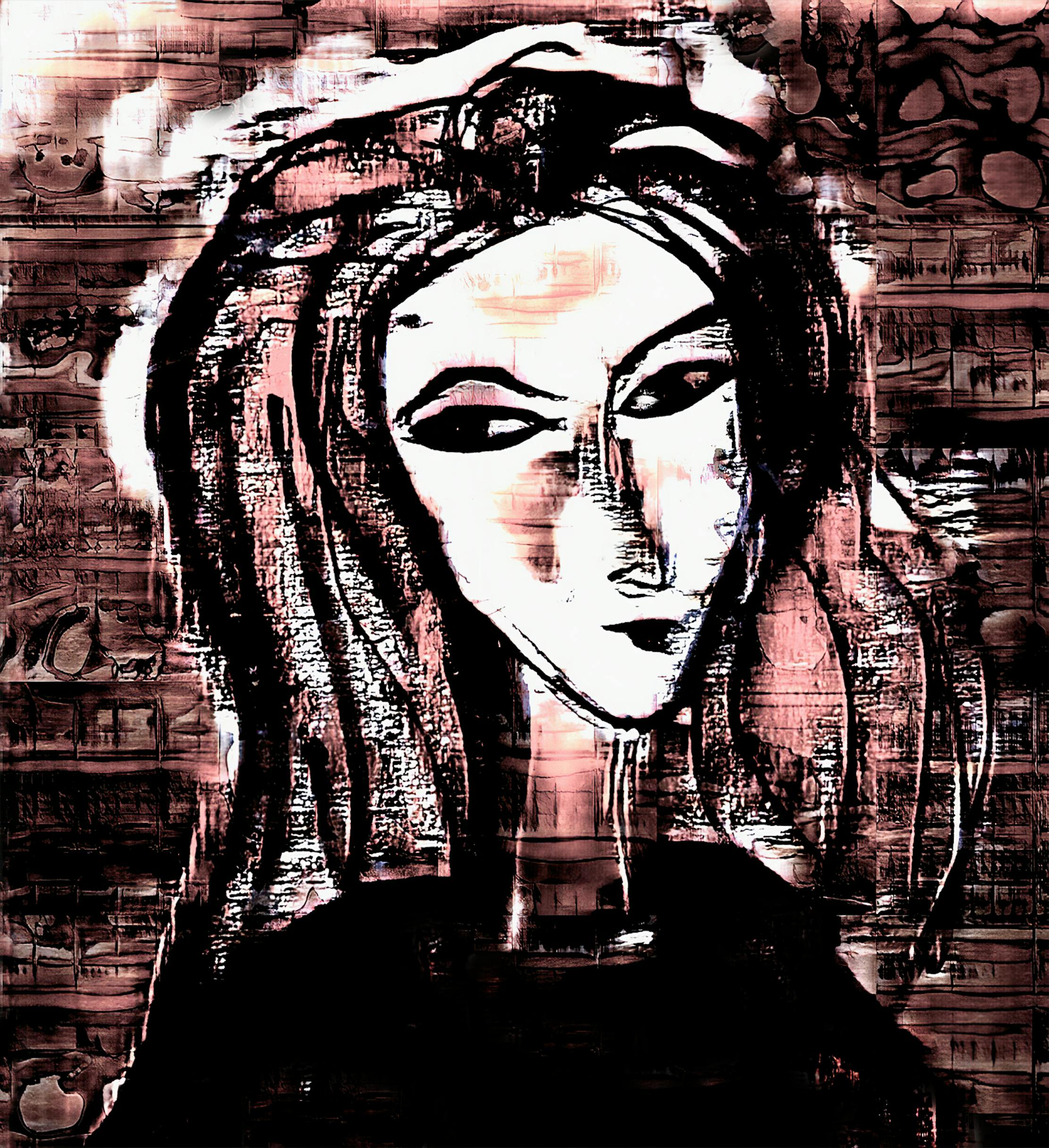 A Little Neural Bricolage Woodblock